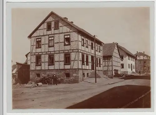 (F21093) Orig. Foto Fachwerkhaus mit Klinker, unbekannter Ort 1910er