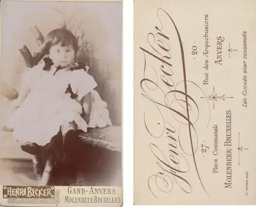 (F21) Original Foto um 1900 Kleinkind Mädchen (Kabinettfoto)