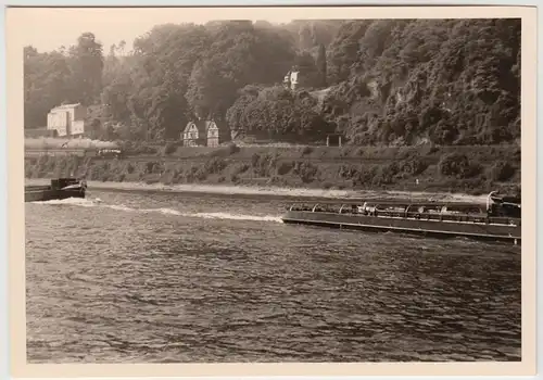 (F20952) Orig. Foto Schleppkahn auf dem Rhein 1957