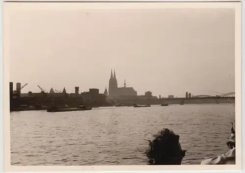 (F20954) Orig. Foto Köln, Blick über den Rhein 1957