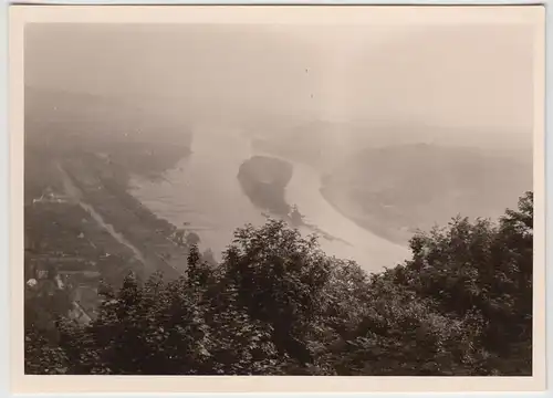 (F20936) Orig. Foto Blick von Ruine Drachenfels auf Nonnenwerth 1957