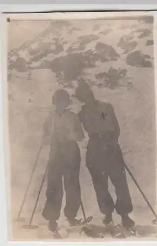 (F20755) Orig. Foto Skiläufer am Sattl (Sattler?) 1935