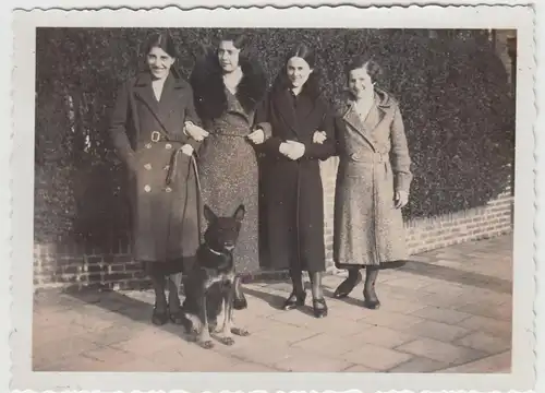 (F20716) Orig. Foto Damen mit Hund im Freien 1933