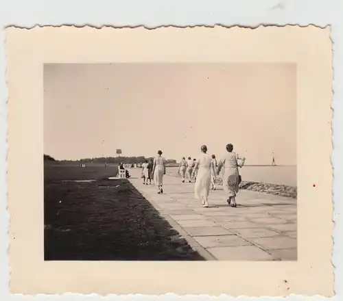 (F20676) Orig. Foto Cuxhaven, Strandpromenade zum Seezeichen 1936