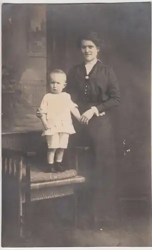 (F20614) Orig. Foto Frau mit Kleinkind, Kabinettfoto um 1920