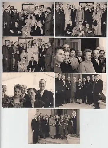 (F20477) 7x Orig. Foto Diepholz, Treffen ehem. Studenten im Hotel Gerke 1957