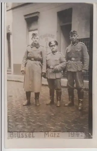 (F20181) Orig. Foto deutsche Soldaten auf Straße in Brüssel 1941 >Zugstreife
