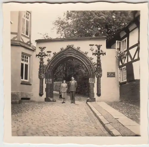 (F20095) Orig. Foto Goslar, Torbogen am Frankenberger Plan 1955