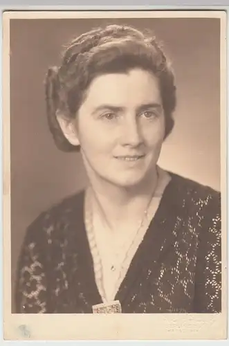 (F19962) Orig. Foto Porträt einer Dame 1940/50er