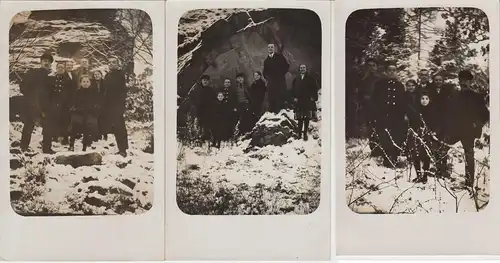 (F1989) 3x Orig. Foto Personen beim Weihnachtsspaziergang 1928