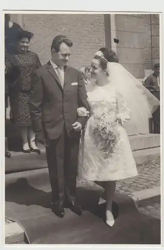 (F19856) Orig. Foto Hochzeit Orietta u. Michel, Belgien 1965