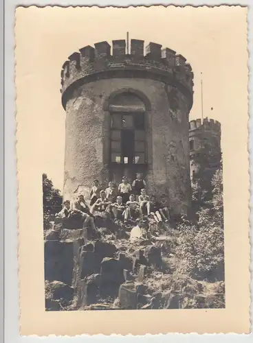 (F19813) Orig. Foto Görlitz, Jungs a.d. Burg a.d. Landeskrone 1941
