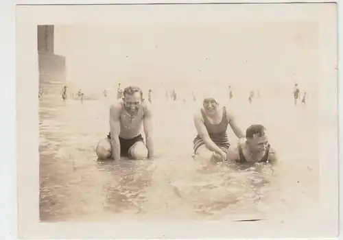 (F1971) Orig. Foto Coney Island (NY), Badegäste am Strand, 1930
