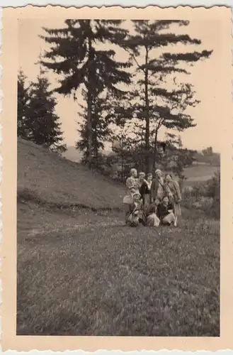 (F19677) Orig. Foto Wanderung nach Egloffstein 1938, Wandergruppe