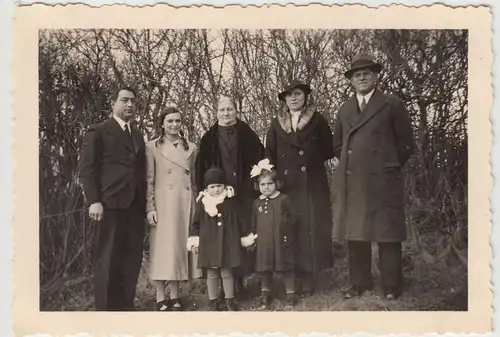 (F19664) Orig. Foto Spaziergang 1930er, Familie Kerschensteiner u. Meyer