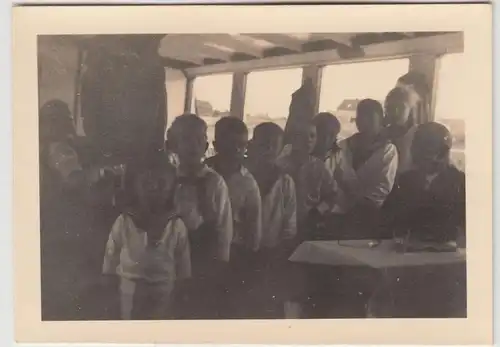 (F19587) Orig. Foto Kinder auf einem Dampfer von Köln nach Bonn 1932