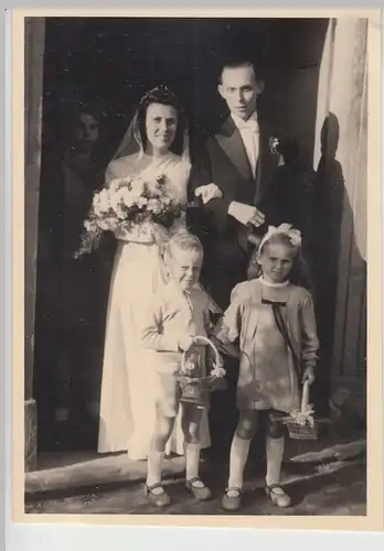 (F19520) Orig. Foto Hochzeit in Schkopau, Cilli König 1948