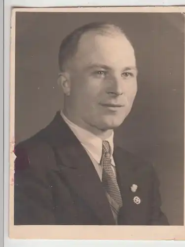 (F19462) Orig. Foto Porträt junger Mann, Burg b.M. 1940er