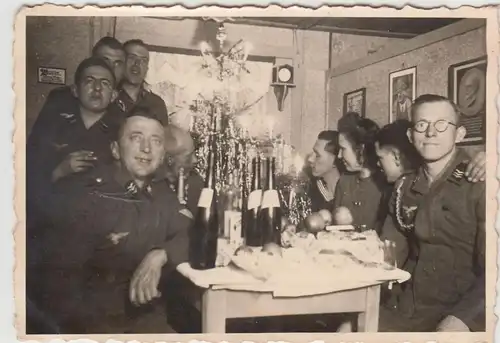 (F19428) Orig. Foto Bremen Vegesack, Luftwaffe Soldaten, Weihnachtsfeier 1941