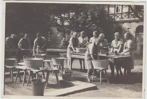 (F19405) Orig. Foto Kloster Wöltingerode, Damen d. Frauenschule, Abwasch 1929