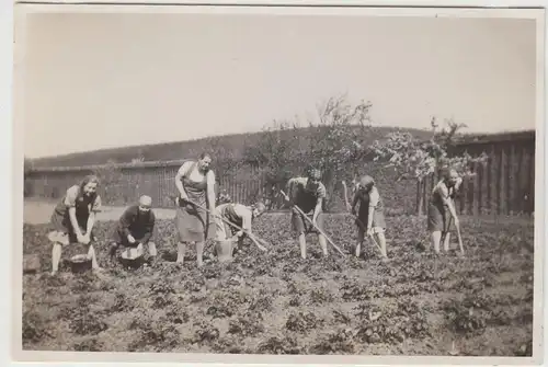 (F19344) Orig. Foto Kloster Wöltigerode, Frauenschule 1928, Gartenarbeit