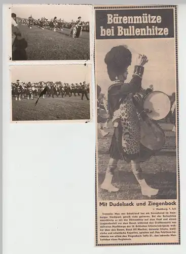 (F19320) 2x Orig. Foto Hamburg, Britisches Musikkorps im Stadtpark 1957