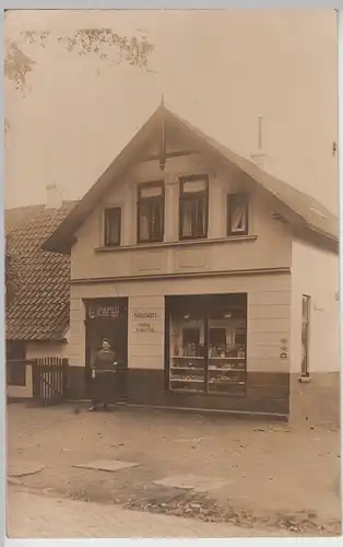 (F19259) Orig. Foto Kolonialwaren-Geschäftshaus Bernhard Prüss 1910/20er