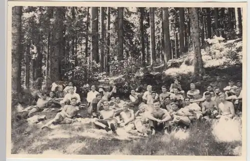 (F19083) Orig. Foto Männer vom R.A.D.-Lager Dietzhausen machen Pause 1939