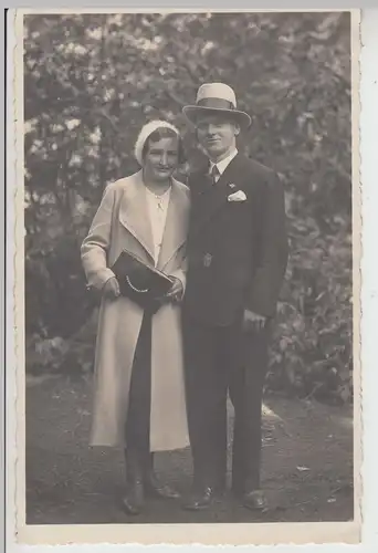 (F18957) Orig. Foto junges Paar Franz u. Hilde, Spaziergang 1933