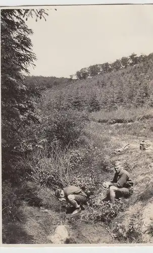 (F18848) Orig. Foto Jungs waschen sich am Bach 1920/30er