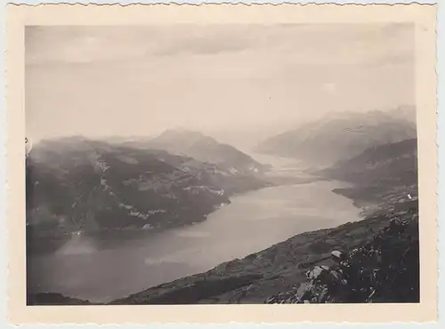 (F18692) Orig. Foto Thunersee, Brienzersee, Blick v. Niesen 1935