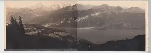 (F18685) Orig. Foto Blick v. Känzeli ü. Thunersee auf Jungfrau-Gruppe 1935