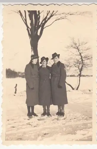 (F18548) Orig. Foto Damen v. R.A.D.-Lager Karstädt (Prignitz), Winter 1940