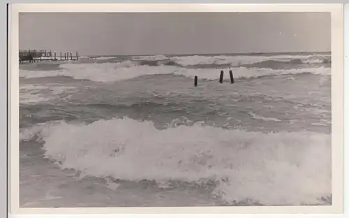 (F18495) Orig. Foto Dahme (Holstein), stürmische See 1939