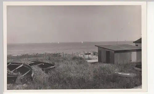 (F18487) Orig. Foto Dahme (Holstein), Blick vom Deich auf Strand 1939