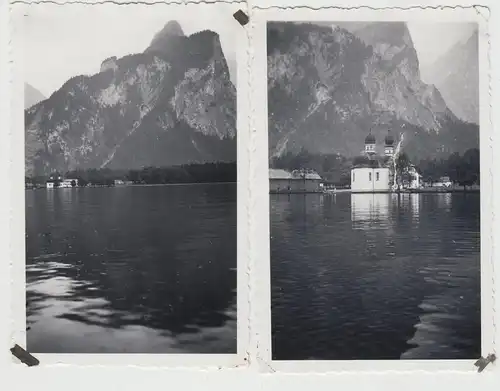 (F18425) 2x Orig. Foto Königssee, St. Bartholomä 1935
