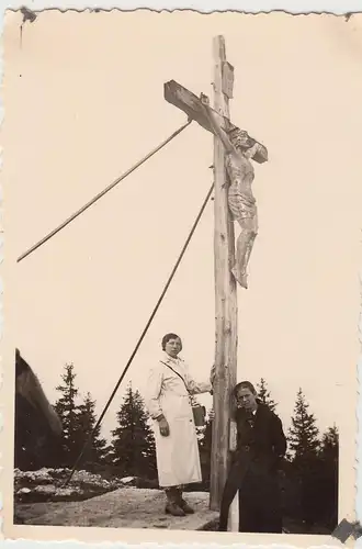 (F18411) Orig. Foto Frauen am Kreuz Predigtstuhl 1935