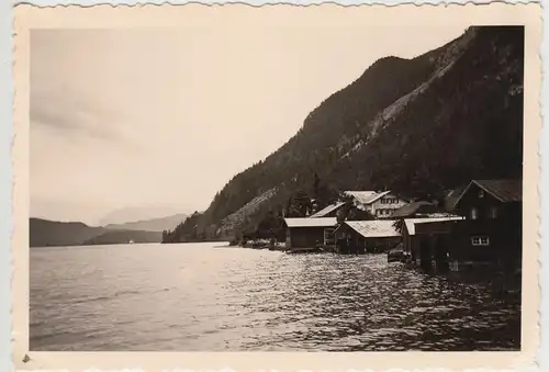 (F18400) Orig. Foto Walchensee, Gebäude am Ufer 1935