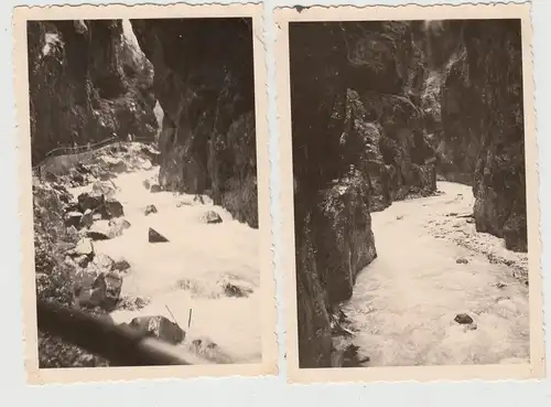 (F18388) 2x Orig. Foto Garmisch, Partnachklamm 1935