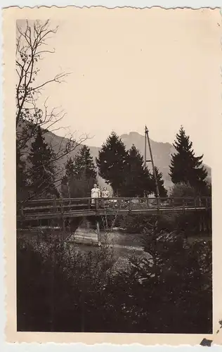 (F18368) Orig. Foto Brücke über die Traun bei Ruhpolding 1935