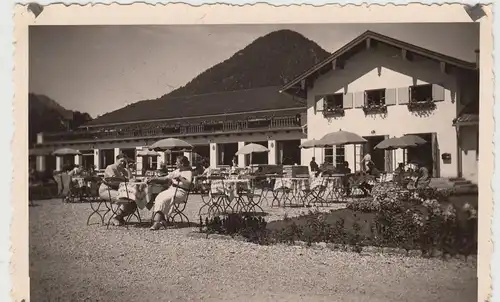 (F18354) Orig. Foto Ruhpolding, Kurhaus mit Kurgarten 1935