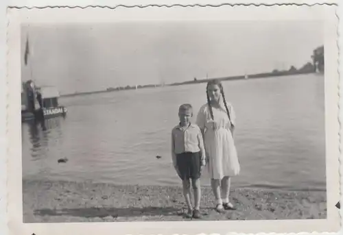 (F18270) Orig. Foto Bremen Vegesack, Kinder am Wasser 1936