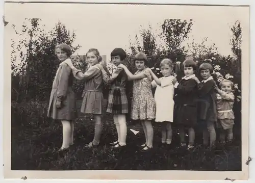 (F18203) Orig. Foto Bremen Horn, Kinder stehen i.d. Reihe 1930