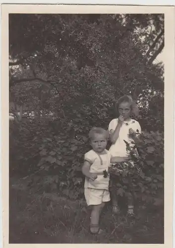 (F18196) Orig. Foto Kinder Ursula u. Ulrich i. Bremen Horn 1930