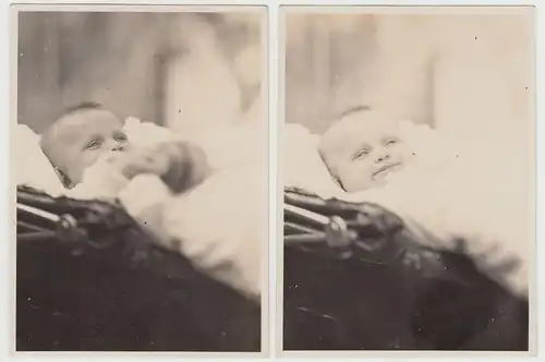 (F18116) Orig. Foto Kleinkind Charlotte im Kinderwagen 1930er