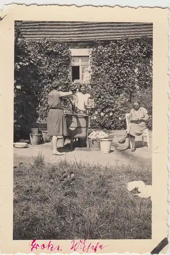 (F18100) Orig. Foto Frauen waschen Wäsche im Trog m. Persil 1930er