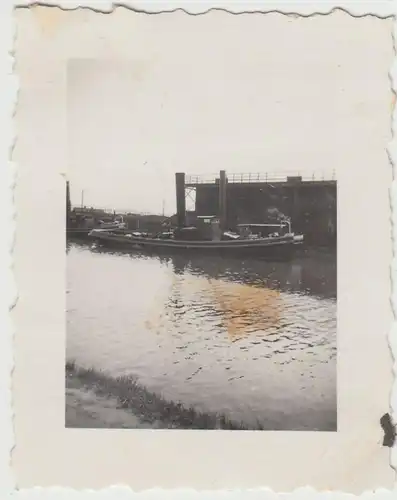 (F18057) Orig. Foto Herne, Schiff a.d. Rhein-Herne-Kanal 1930er