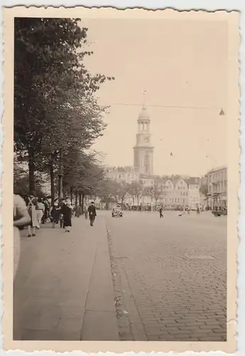 (F18001) Orig. Foto Hamburg, Blick zur St. Michaelis-Kirche 1930er