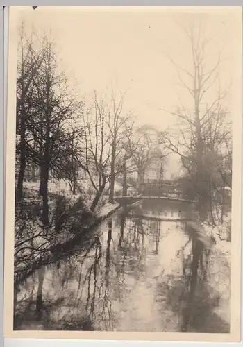 (F17931) Orig. Foto Danzig, Brücke über einen Bach 1941