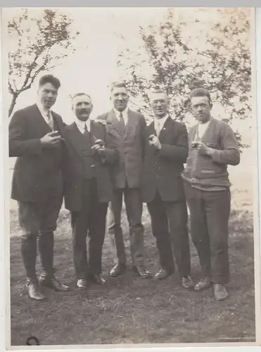 (F17842) Orig. Foto Herren, Gruppenbild i. Achterdieck 1920er